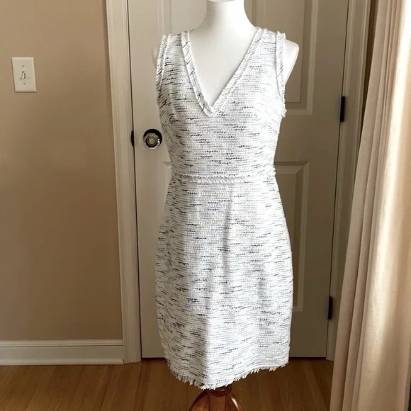 NWOT Kate Spade Plunge Neckline Bouclé Mini Dress multi-tweed sheath XXS - Picture 9 of 15